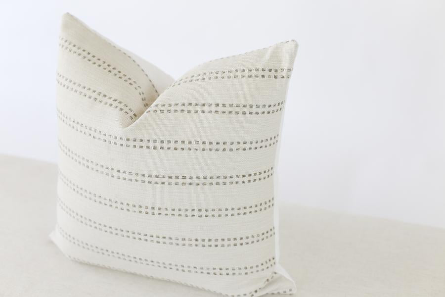 Tatum Grey Stripe Pillow Cover