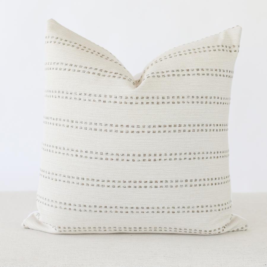 Tatum Grey Stripe Pillow Cover
