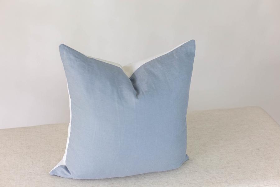 Blue Linen Pillow Cover