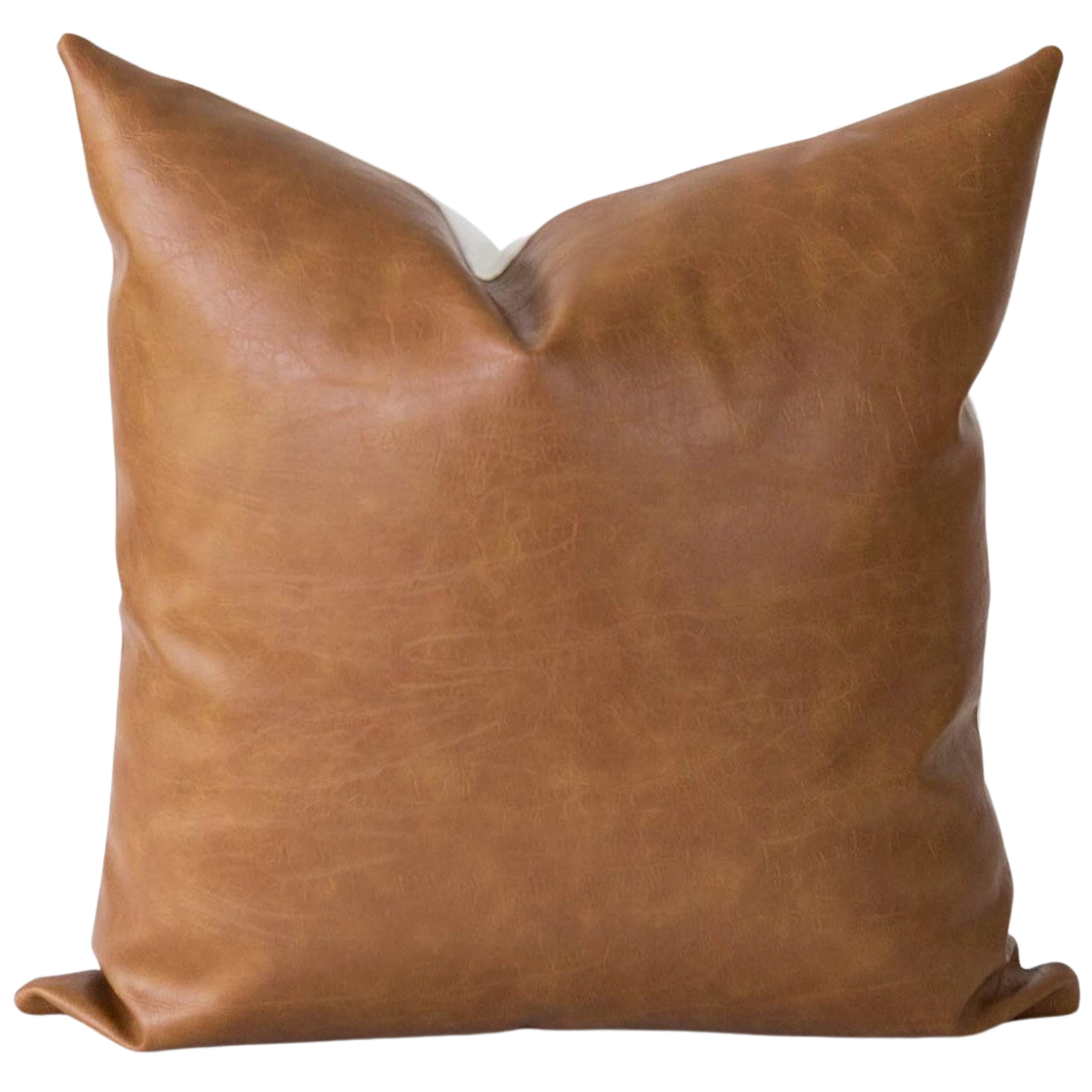 Cognac leather pillow cover best sale